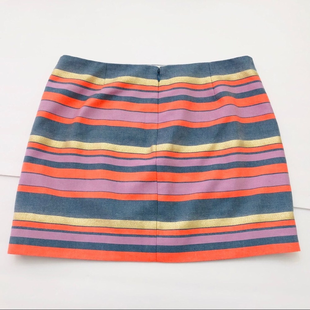 J. Crew Coral gold striped mini skirt - Picture 3 of 3